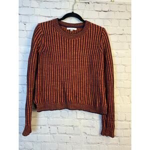 CABI Sweater Womens XS Lava Stripe Crewneck Pullover Knit Vibrant Casual 891